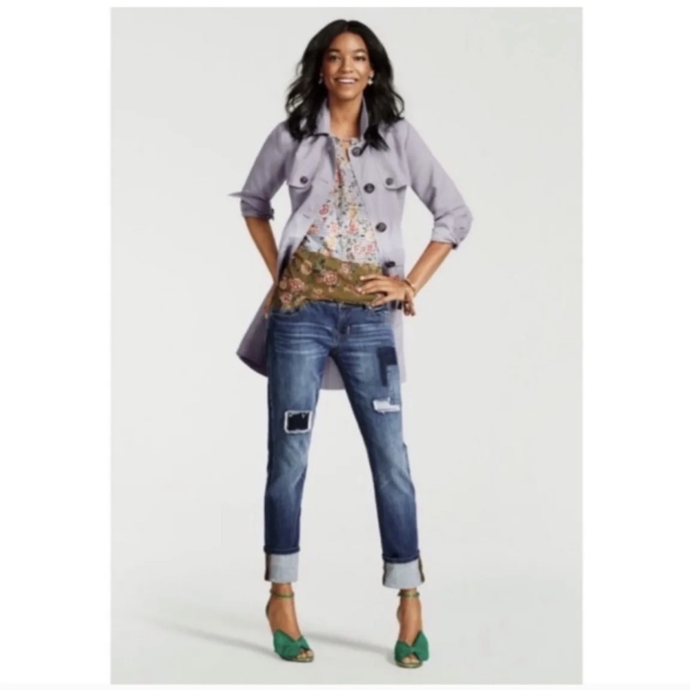 CAbi Slim Boyfriend Patchwork Jeans